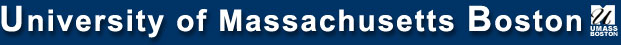 The U Mass Boston Logo and link to the U Mass Boston home page. 